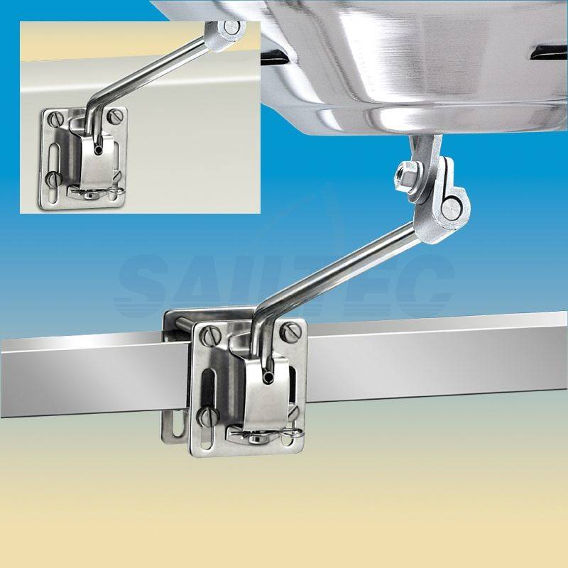 Halterung Marine Kettle Grill: für Vierkantrelinge oder Schottbefestigung Halterung Marine Kettle Grill: für Vierkantrelinge oder Schottbefestigung