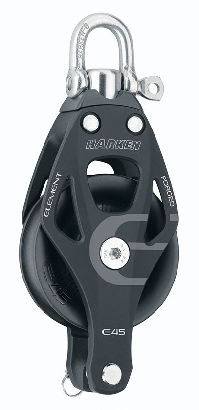 Harken Element Block 45 mm einfach mit Wirbel und Hundsfott