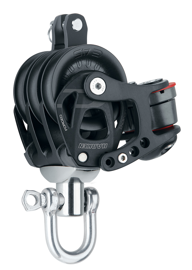 Harken Element Block 45 mm dreifach mit Klemme und Hundsfott Harken Element Block 45 mm dreifach mit Klemme und Hundsfott