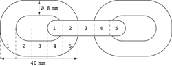 Ankerkette 8 x 24 mm feuerverzinkt 30 Meter