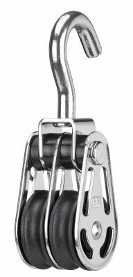 Sprenger Gleitlagerblock Edelstahl 6 mm 2 Rolle mit Haken, wirbelnd Sprenger Gleitlagerblock Edelstahl 6 mm 2 Rolle mit Haken, wirbelnd