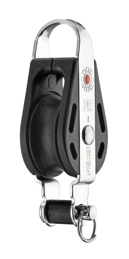 Sprenger S-Block 1 Rolle Hundsfott Bügel Kugellager 8 mm Sprenger S-Block 1 Rolle Hundsfott Bügel Kugellager 8 mm