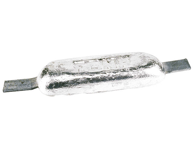 Rumpf-Anode mit Streifen Zink 180x65x30mm Rumpf-Anode mit Streifen Zink 180x65x30mm