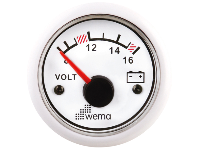 Wema Anzeige Voltmeter 12V weiß