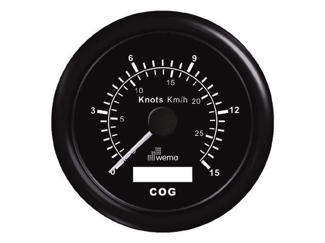 Wema GPS-Speedometer Analog schwarz 60kn/110km