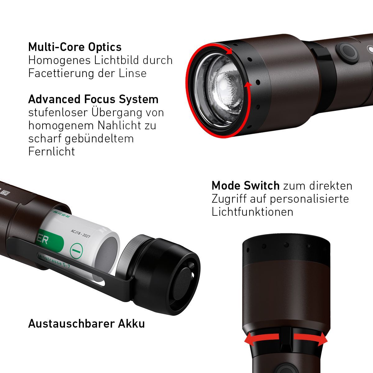 LED LENSER® Taschenlampe P7R Signature Espresso