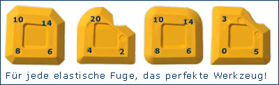 TIKAL Fugen Ass für flexible Dichtstoffe Set 5 Stück