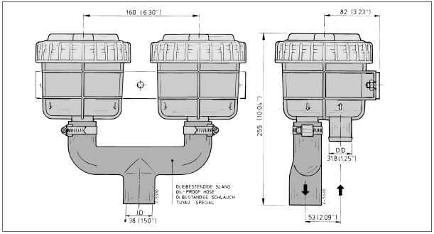 Vetus Marine Kühlwasserfilter FTR330/25