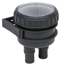 Allpa Kunststoff Kühlwasserfilter Ø19-25mm, mit Wandhalterung & Klarsicht-Deckel 150l/min Allpa Kunststoff Kühlwasserfilter Ø19-25mm, mit Wandhalterung & Klarsicht-Deckel 150l/min