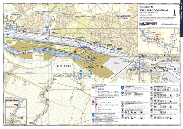 Kartenwerft BINNENKARTEN ATLAS 4 Elbe - Hamburg 