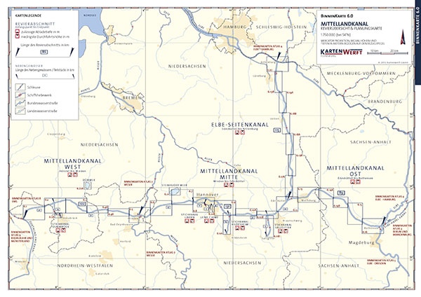 Kartenwerft BINNENKARTEN ATLAS 6 Mittellandkanal und Mittelweser