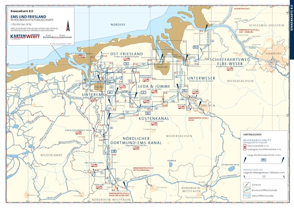 Kartenwerft BINNENKARTEN ATLAS 8 Ems und Friesland 