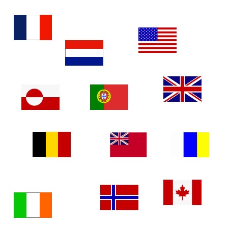 Gastlandflaggen - Nordsee - Nordatlantik