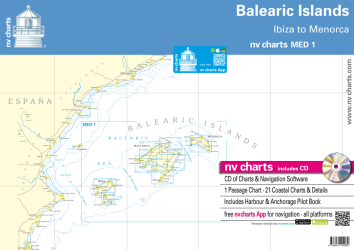 NV Charts Atlas Spain · ES 2 · Balearic Islands · Ibiza to Menorca 2024 1500