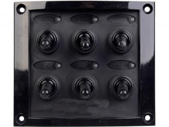 Wasserdichte Schalttafel mit 6 Schaltern und Sicherungen