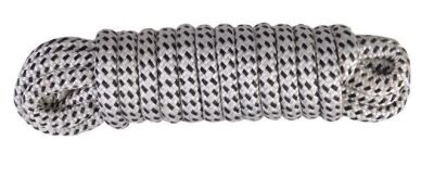 Talamex Festmacher PES geflochten mit Augspleiß+Takling weiß/schwarz 10mm 5m