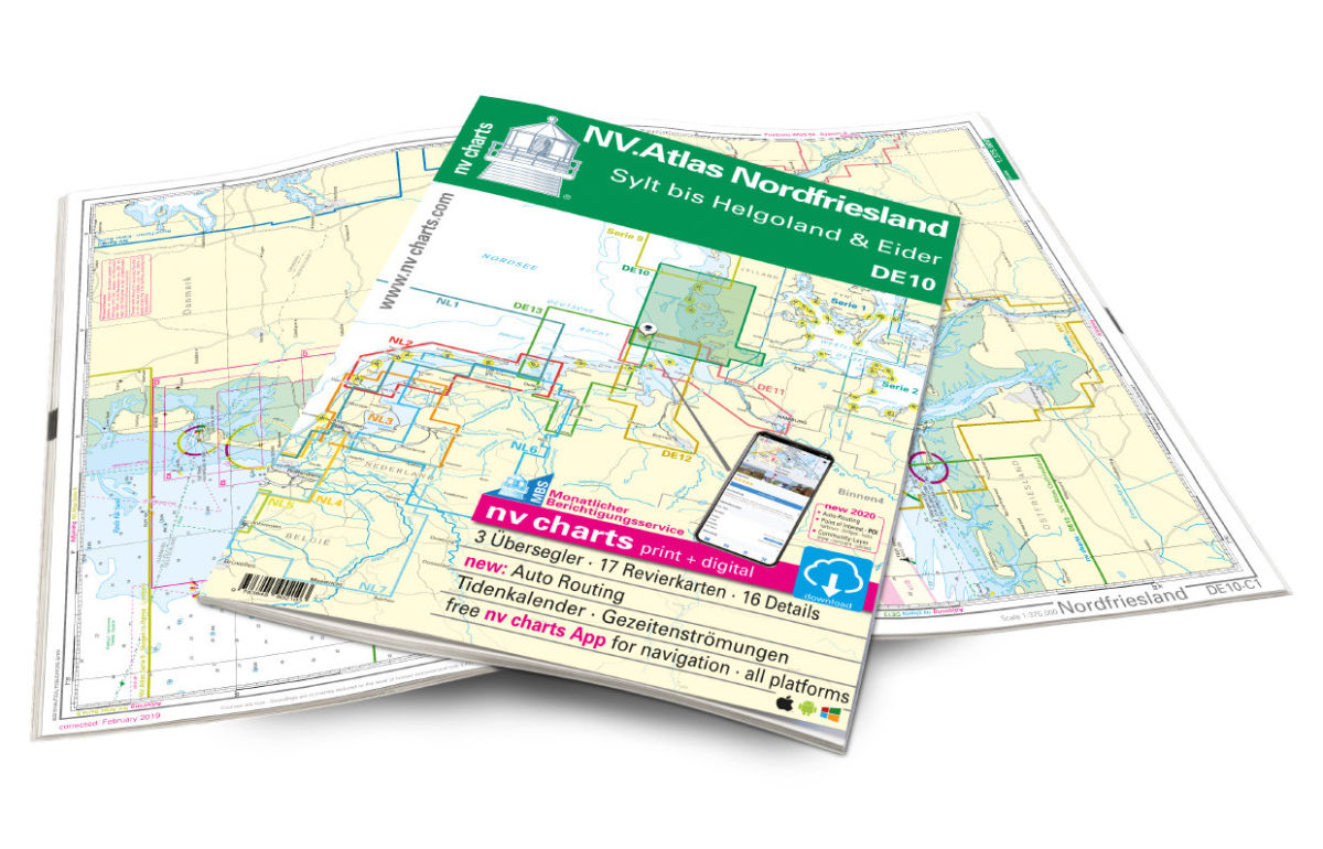 NV Charts DE 10 - NV.Atlas Nordfriesland - Sylt bis Helgoland & Eider 2024