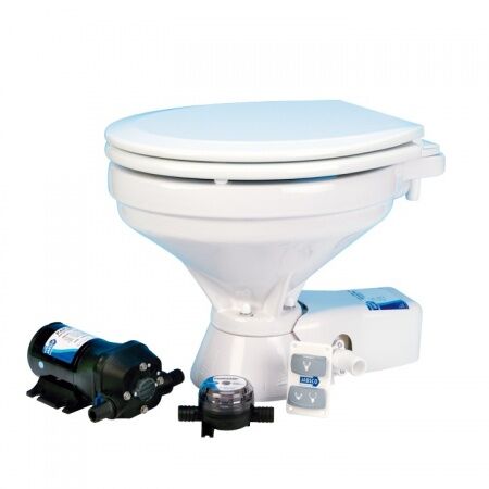 Jabsco Quiet Flush Elektrotoilette mit Spülpumpe 12 Volt Standardbecken