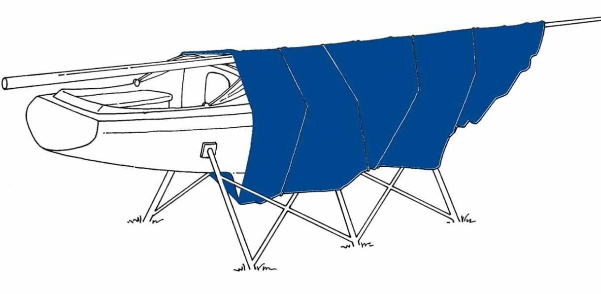 Seilflechter Polyband-Rechteck-Bootsplane 250 gr./m² 6x10m