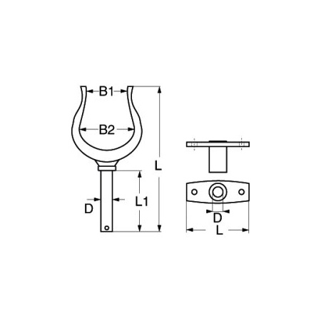 Rudergabel Aluminium, Feinguss 144 mm 