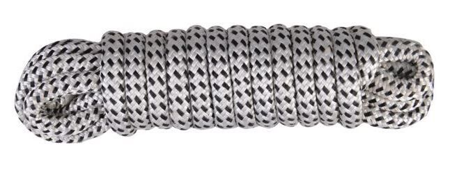 Talamex Festmacher PES geflochten mit Augspleiß+Takling weiß/schwarz 10mm 5m