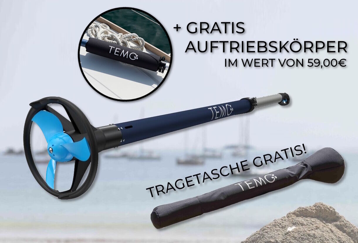 TEMO 450 Elektrischer Außenborder inkl. Tragetasche + Gratis Auftriebskörper *AKTION*