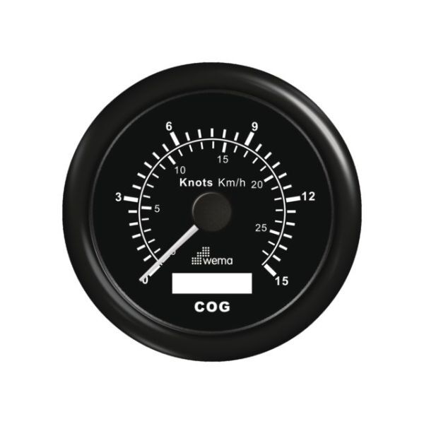 Wema GPS-Speedometer Analog schwarz 15kn/27km Wema GPS-Speedometer Analog schwarz 15kn/27km